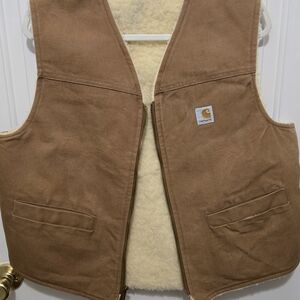 Vintage Carhartt Brown Canvas Vest - Sherpa Lined